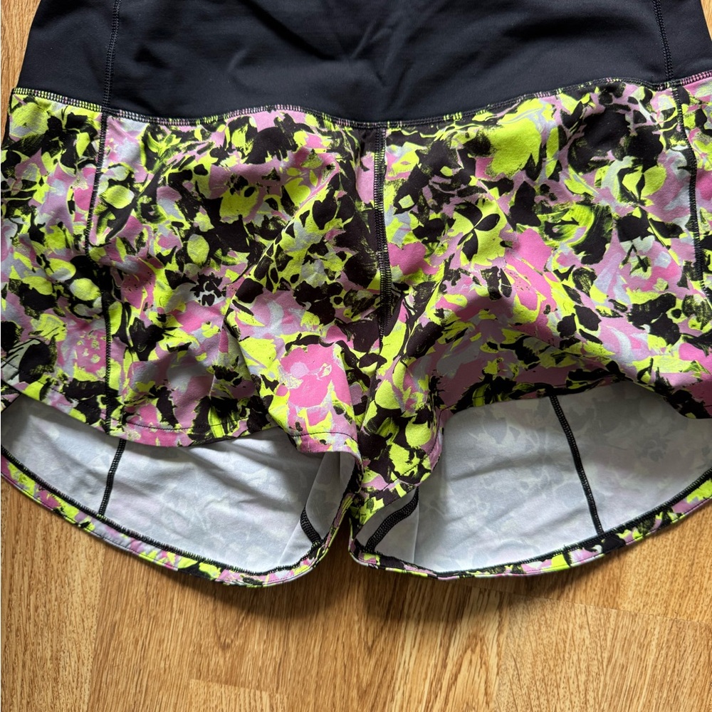 Lululemon Women’s Neon Floral Active Shorts - Pink & Lime